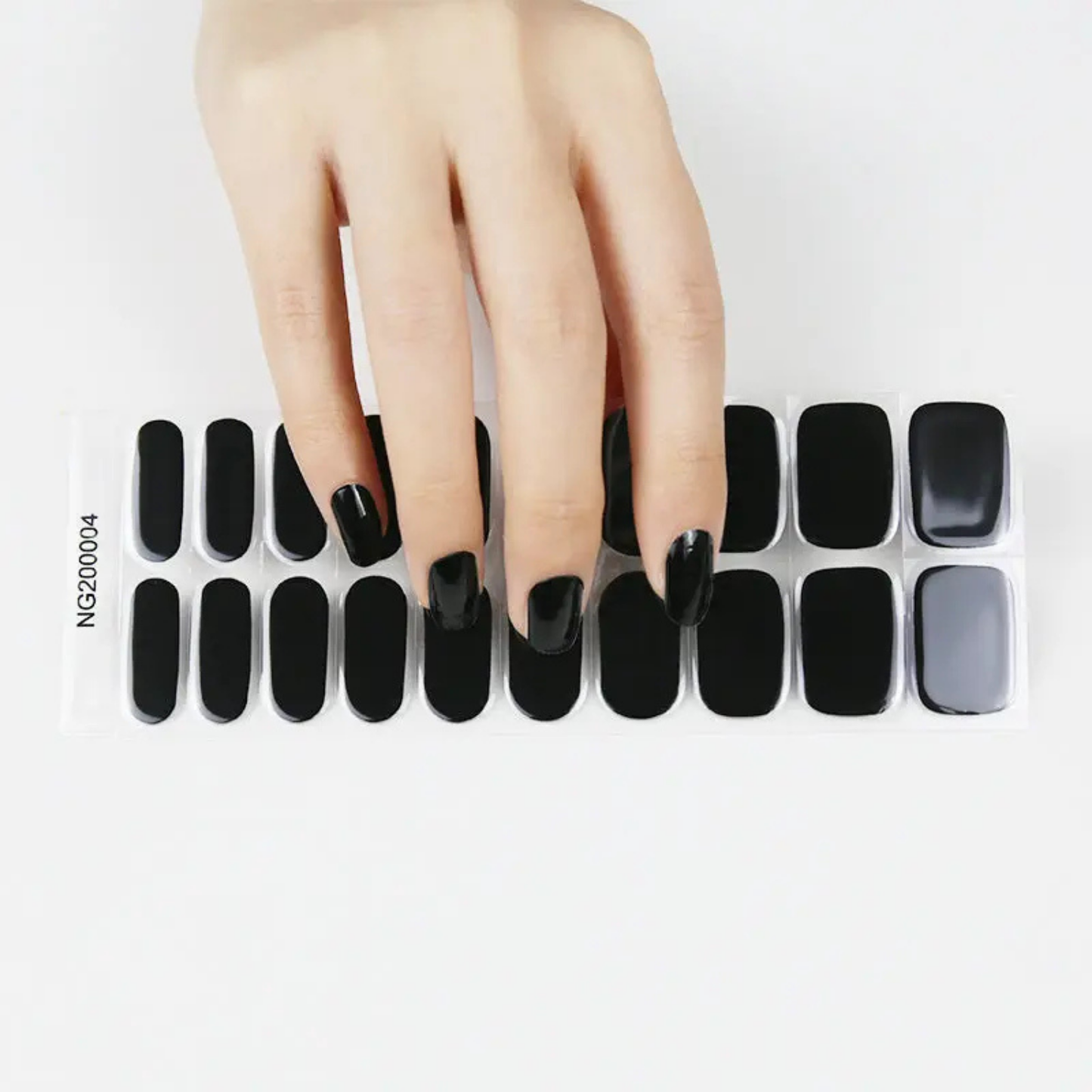 Uñas Gel Semi curado Manicure - Negro Elegante solido