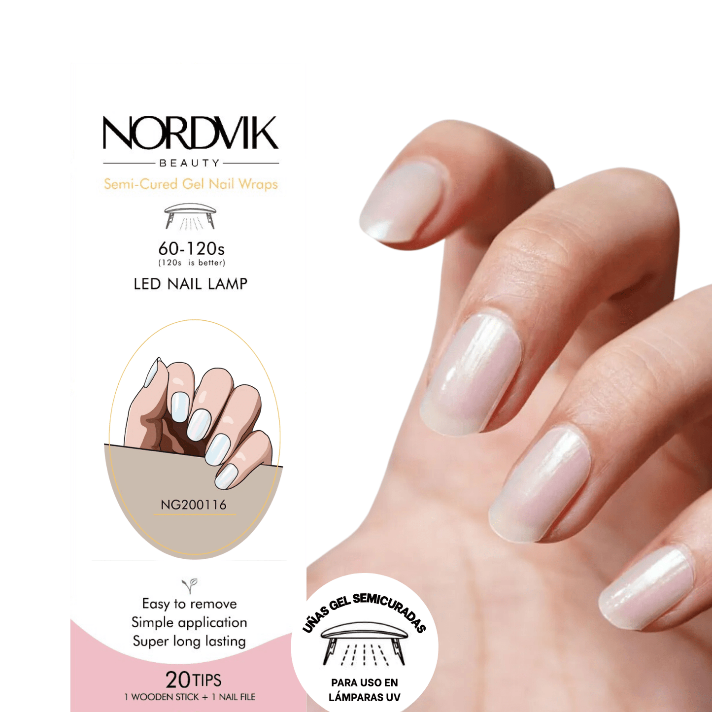 Uñas Gel Semi curado Manicure - Rosadito Perlado - Nordvik London