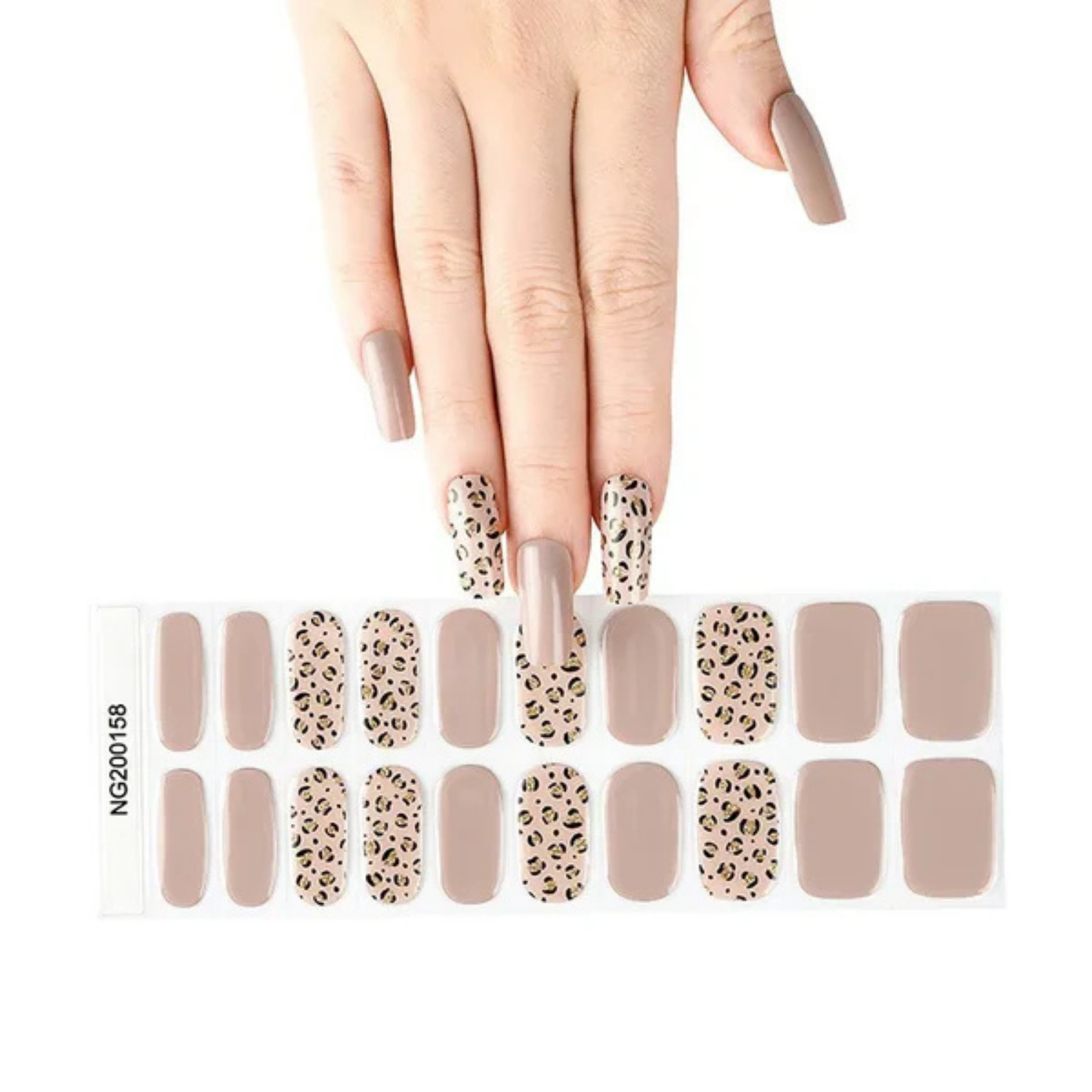 Uñas Gel Semi curado Manicure - Glam Leopard