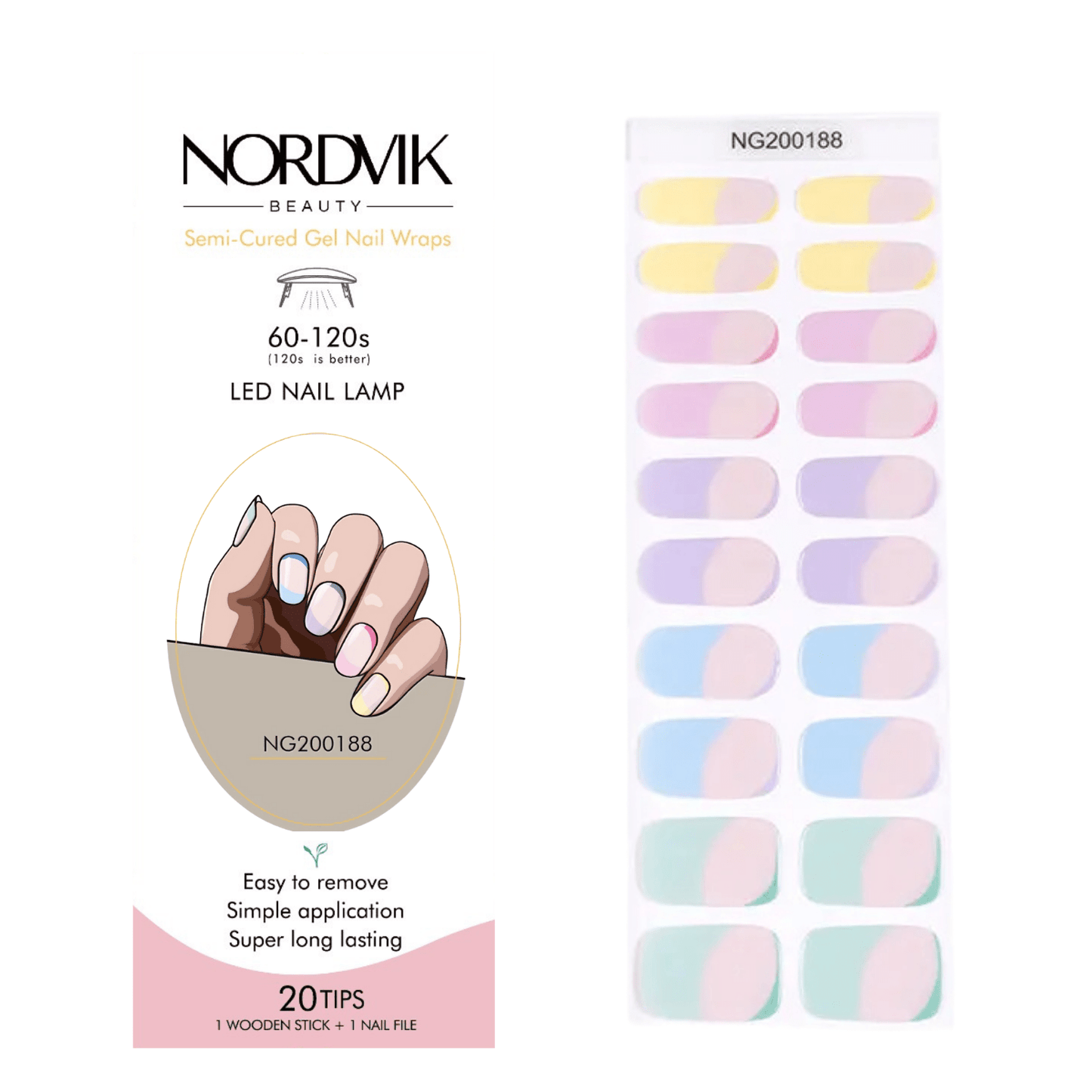 Uñas Gel Semi curado Manicure - Francesa Colores Pastel y Nudes - Nordvik London