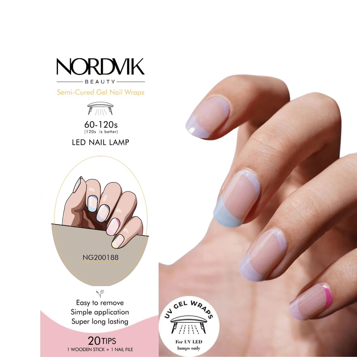 Uñas Gel Semi curado Manicure - Francesa Colores Pastel y Nudes - Nordvik London