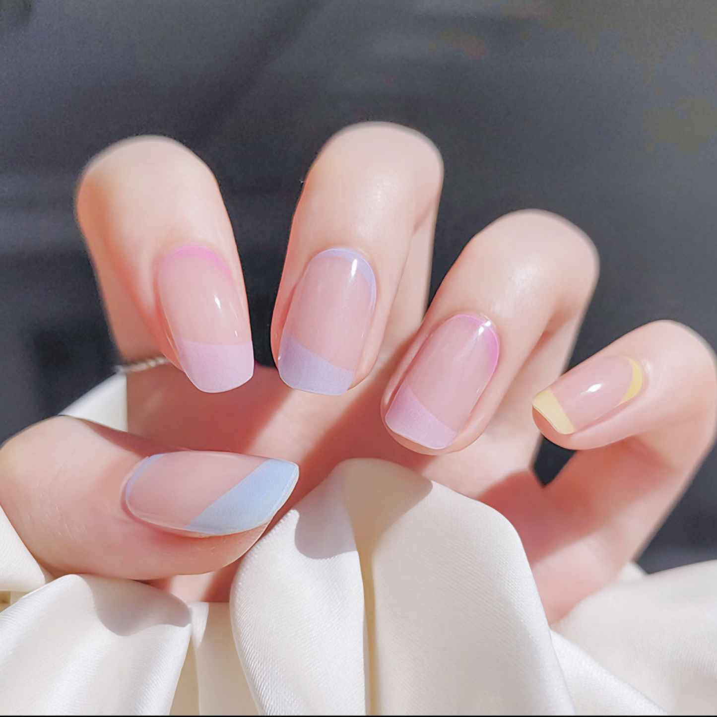 Uñas Gel Semi curado Manicure - Francesa Colores Pastel y Nudes