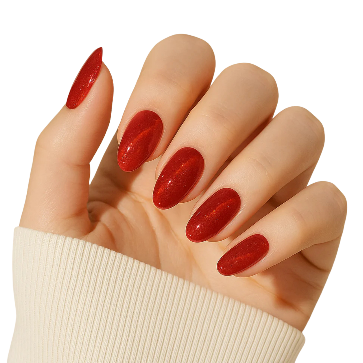 Uñas Gel Semi curado Manicure - Ojo de Gato Rojo