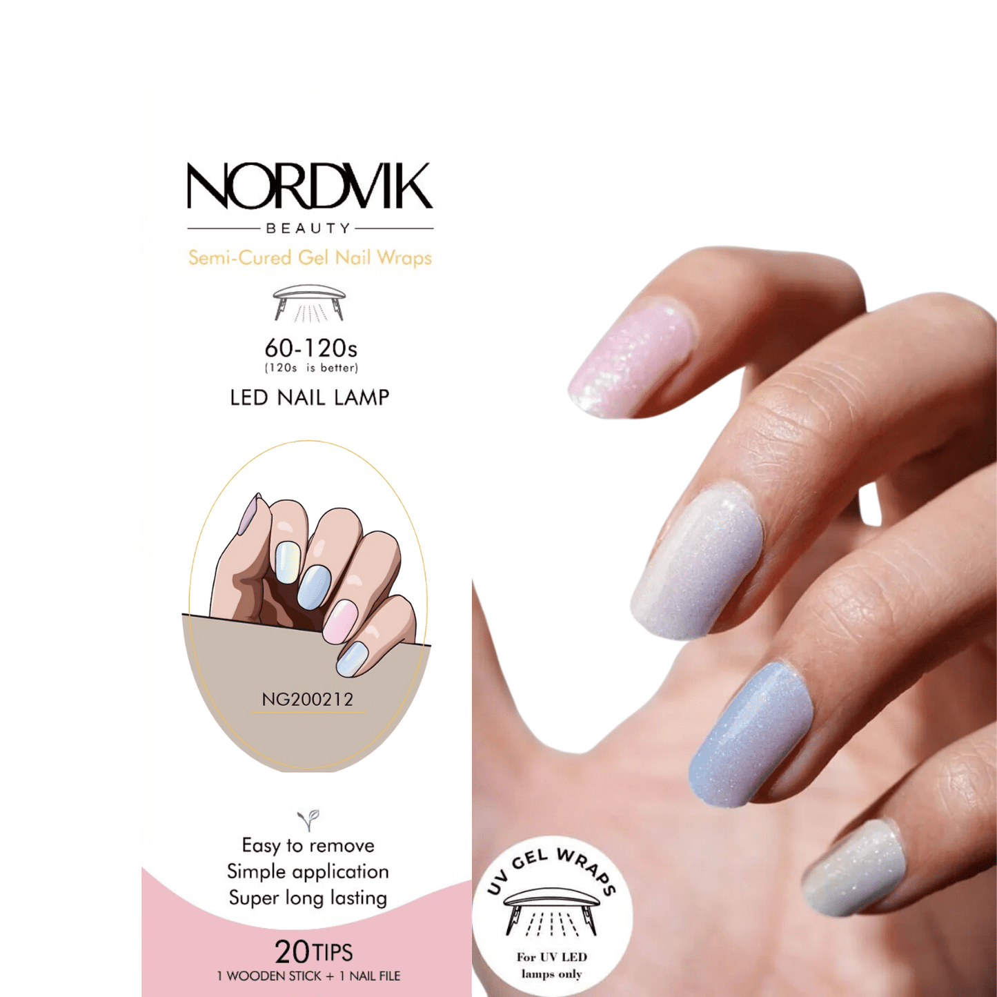 Uñas Gel Semi curado Manicure - Arcoíris Suave pastel - Nordvik London