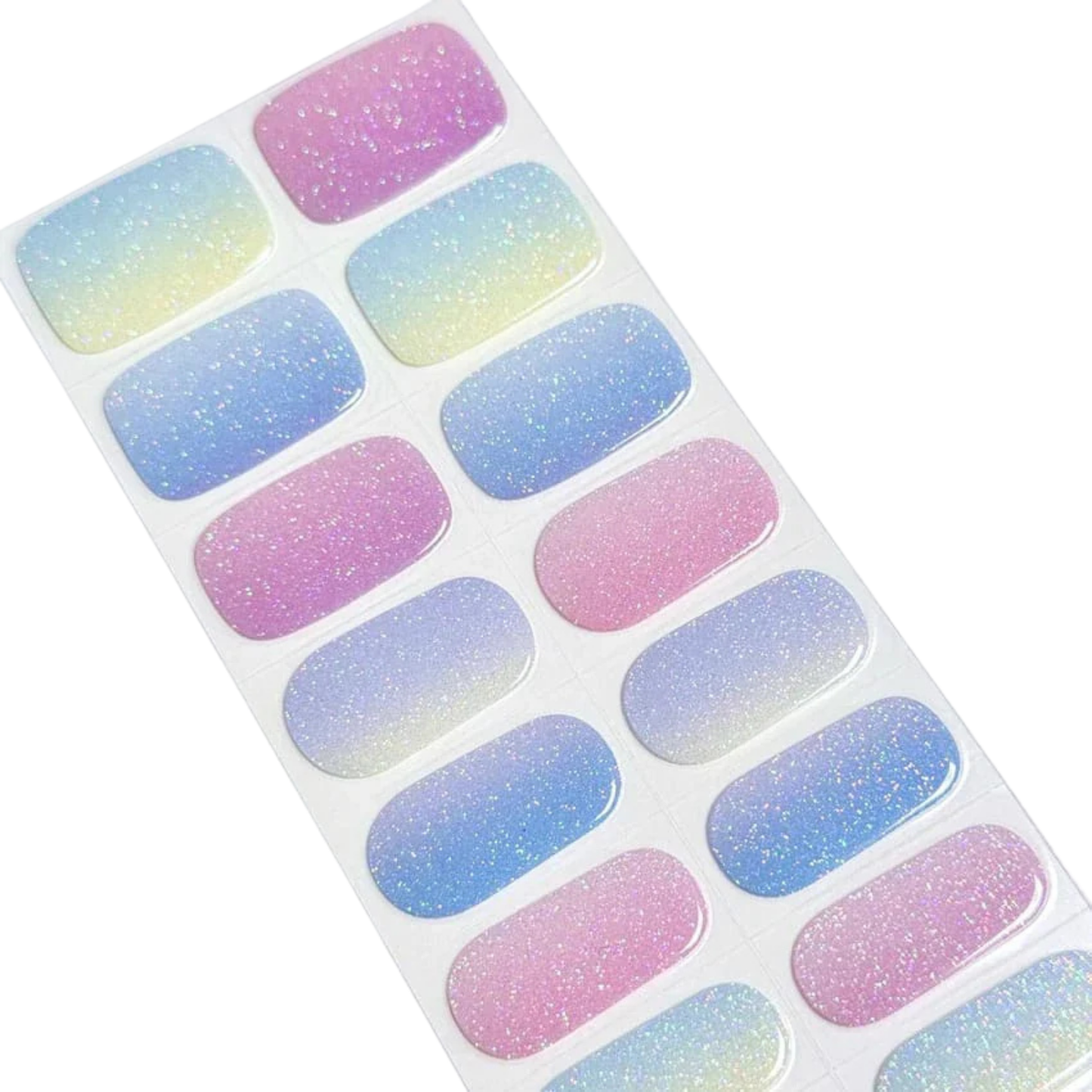 Uñas Gel Semi curado Manicure - Arcoíris Suave pastel