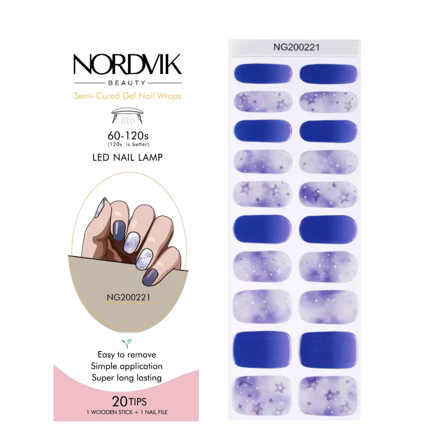 Uñas Gel Semi curado Manicure - Nebulosa y Estrellas