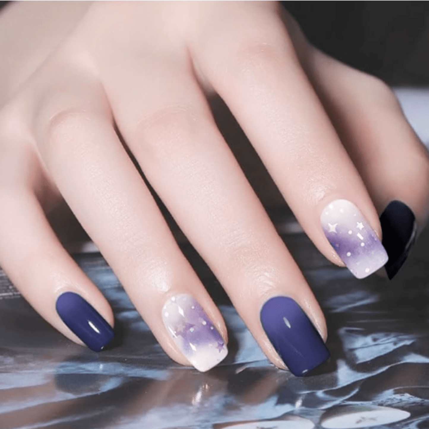 Uñas Gel Semi curado Manicure - Nebulosa y Estrellas - Nordvik London