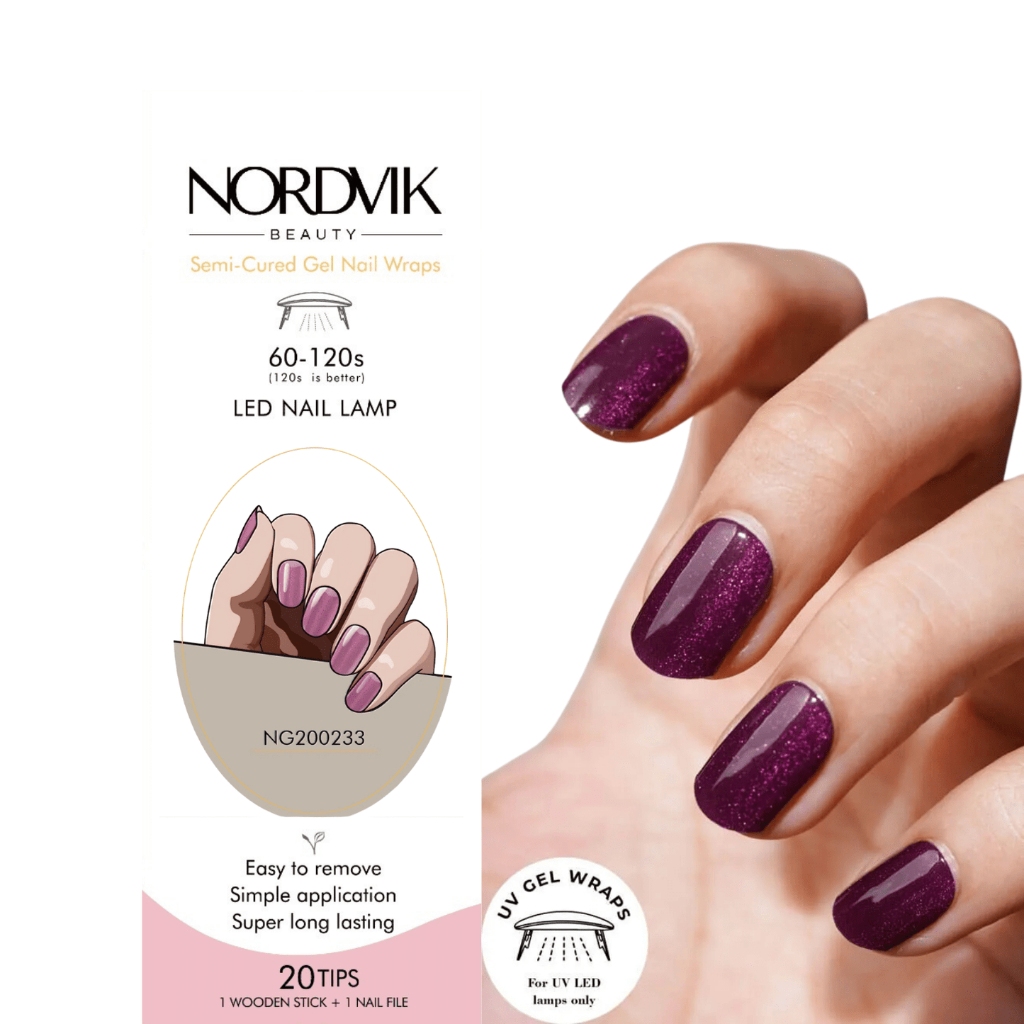 Uñas Gel Semi curado Manicure - Ojo de Gato Morado - Nordvik London