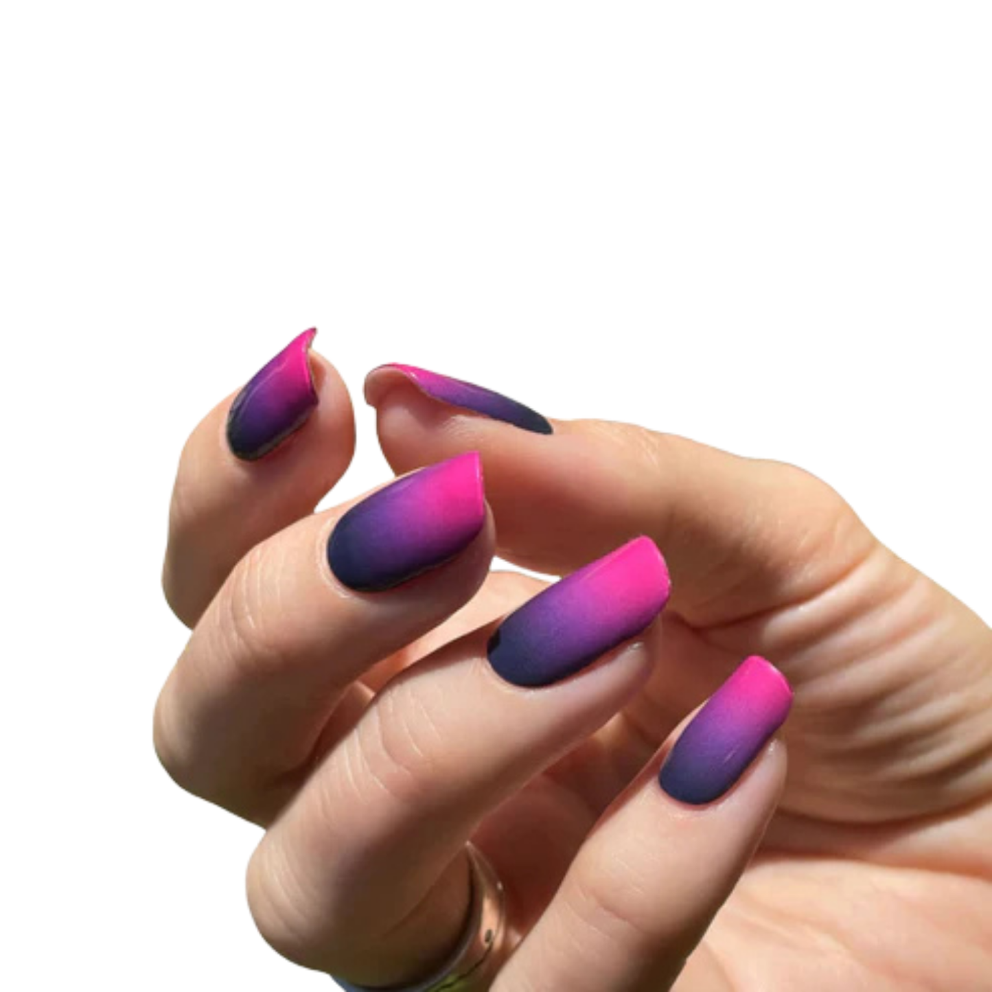 Uñas Gel Semi curado Manicure - Ombré Morado a rosa