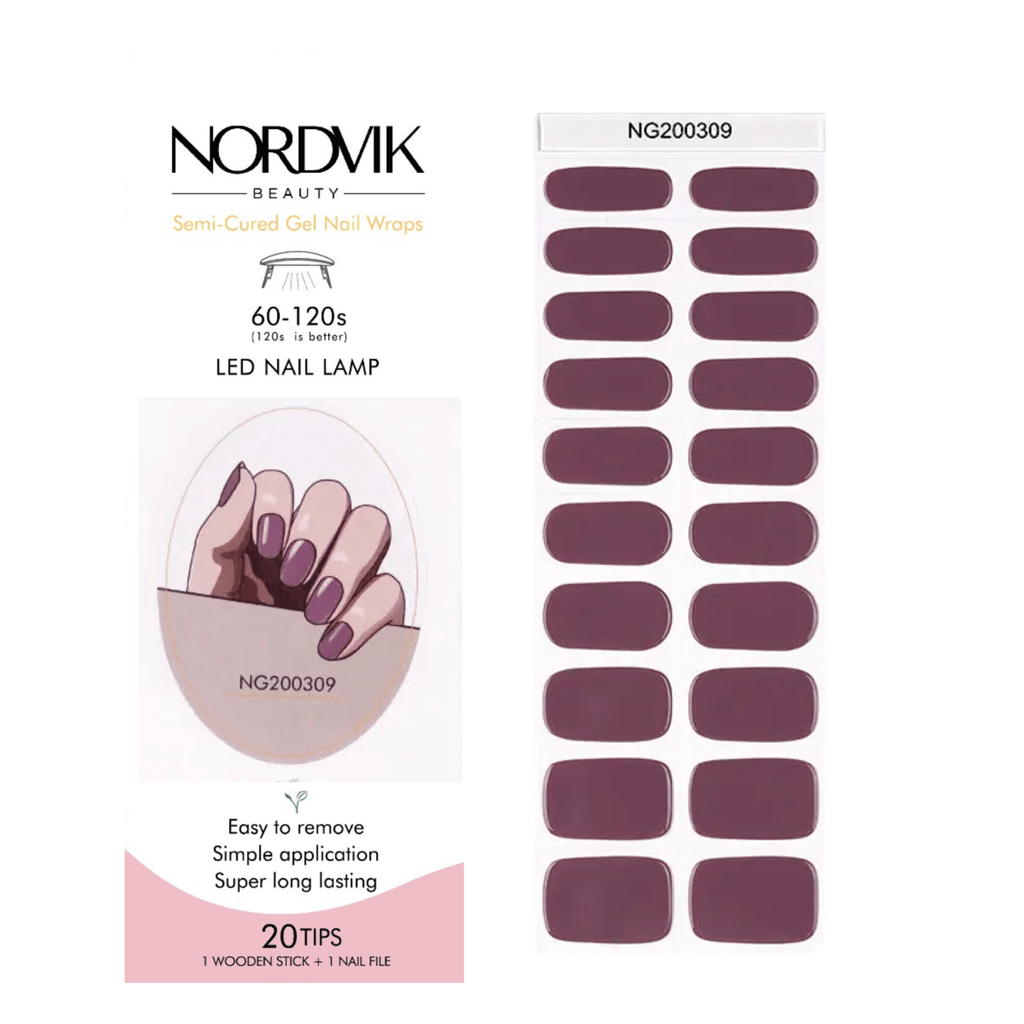 Uñas Gel Semi curado Manicure - Rosado Viejo (palo) - Nordvik London