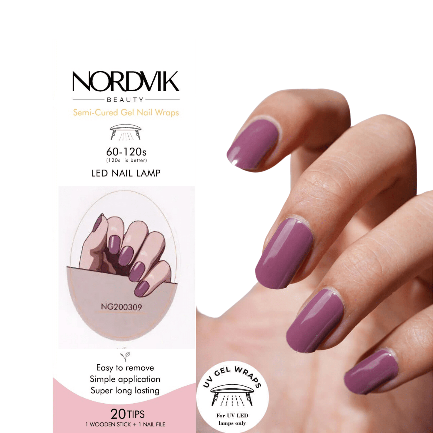 Uñas Gel Semi curado Manicure - Rosado Viejo (palo) - Nordvik London