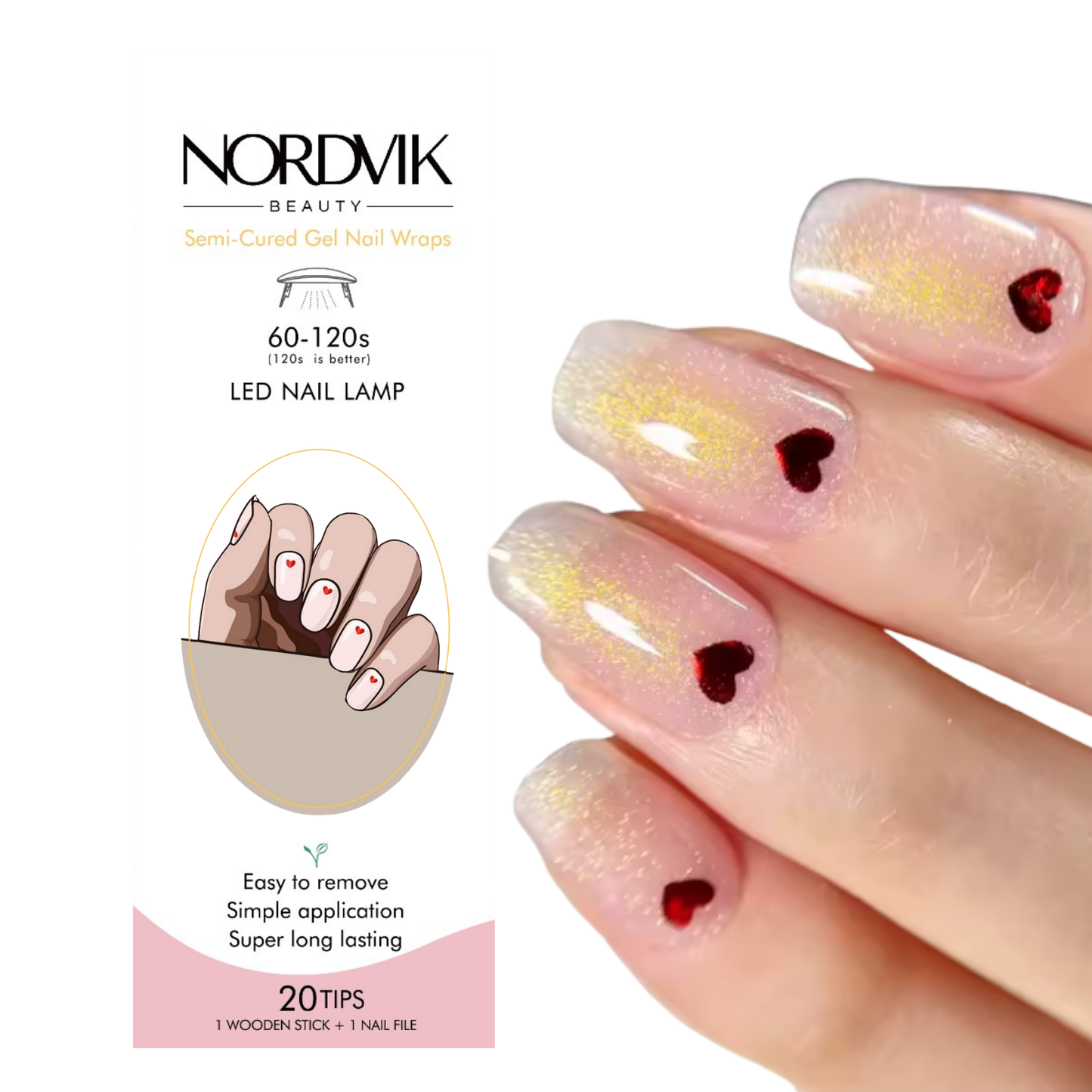 Uñas Gel Semi curado Manicure - Sutil Love