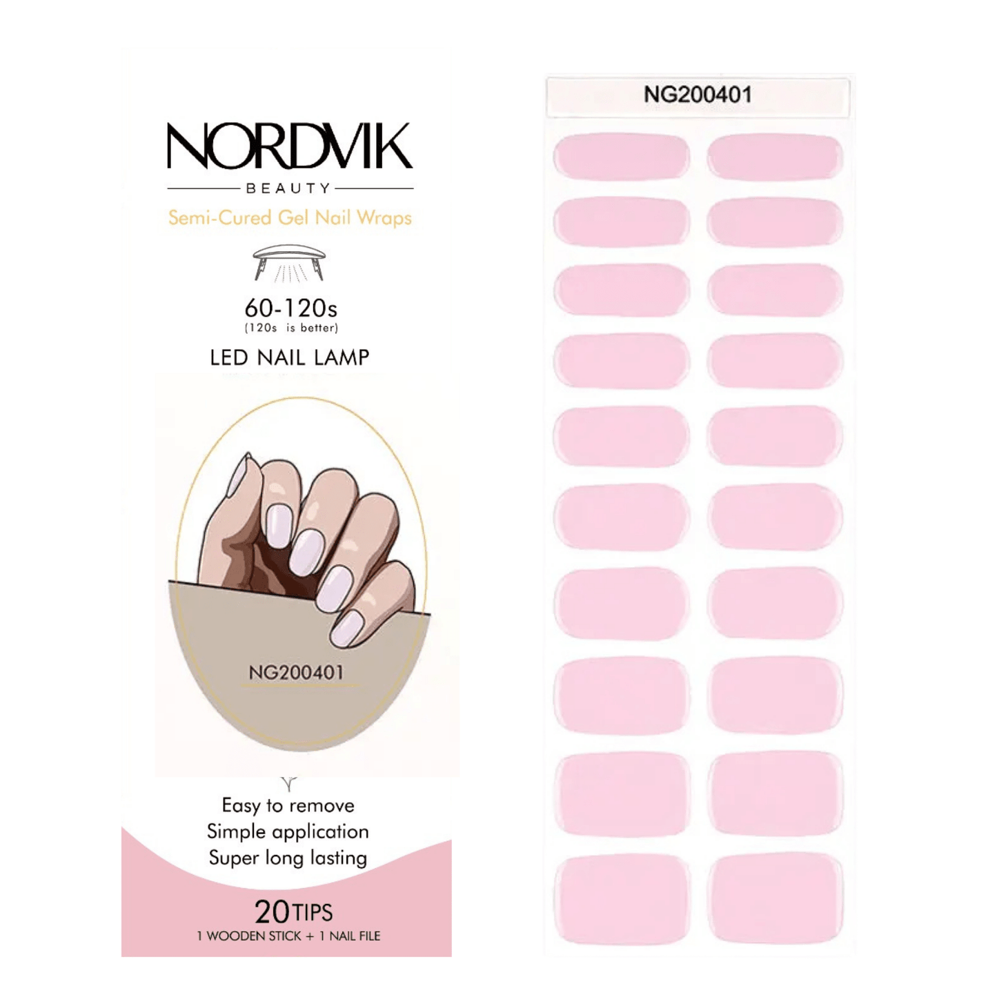 Uñas Gel Semi curado Manicure - Rosado Chicle - Nordvik London