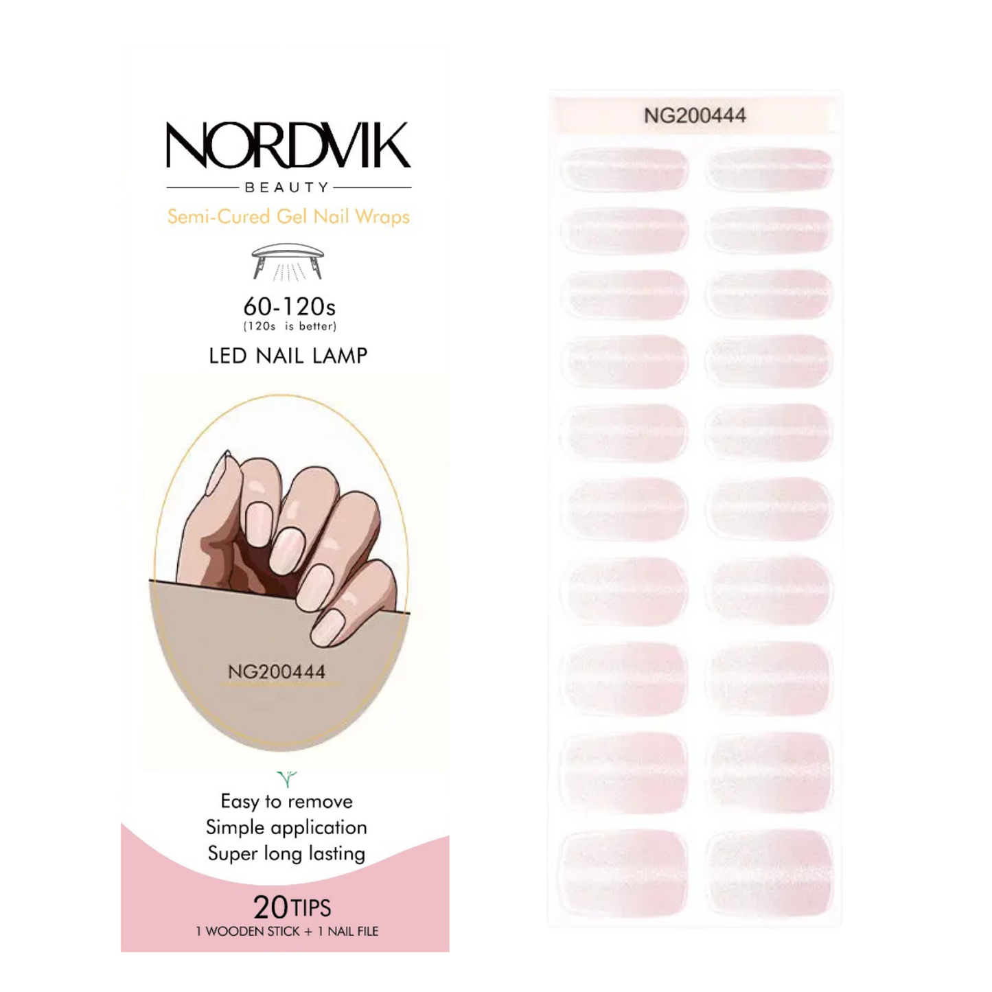 Uñas Gel Semi curado Manicure - Nude Rosadas con Brillo Natural