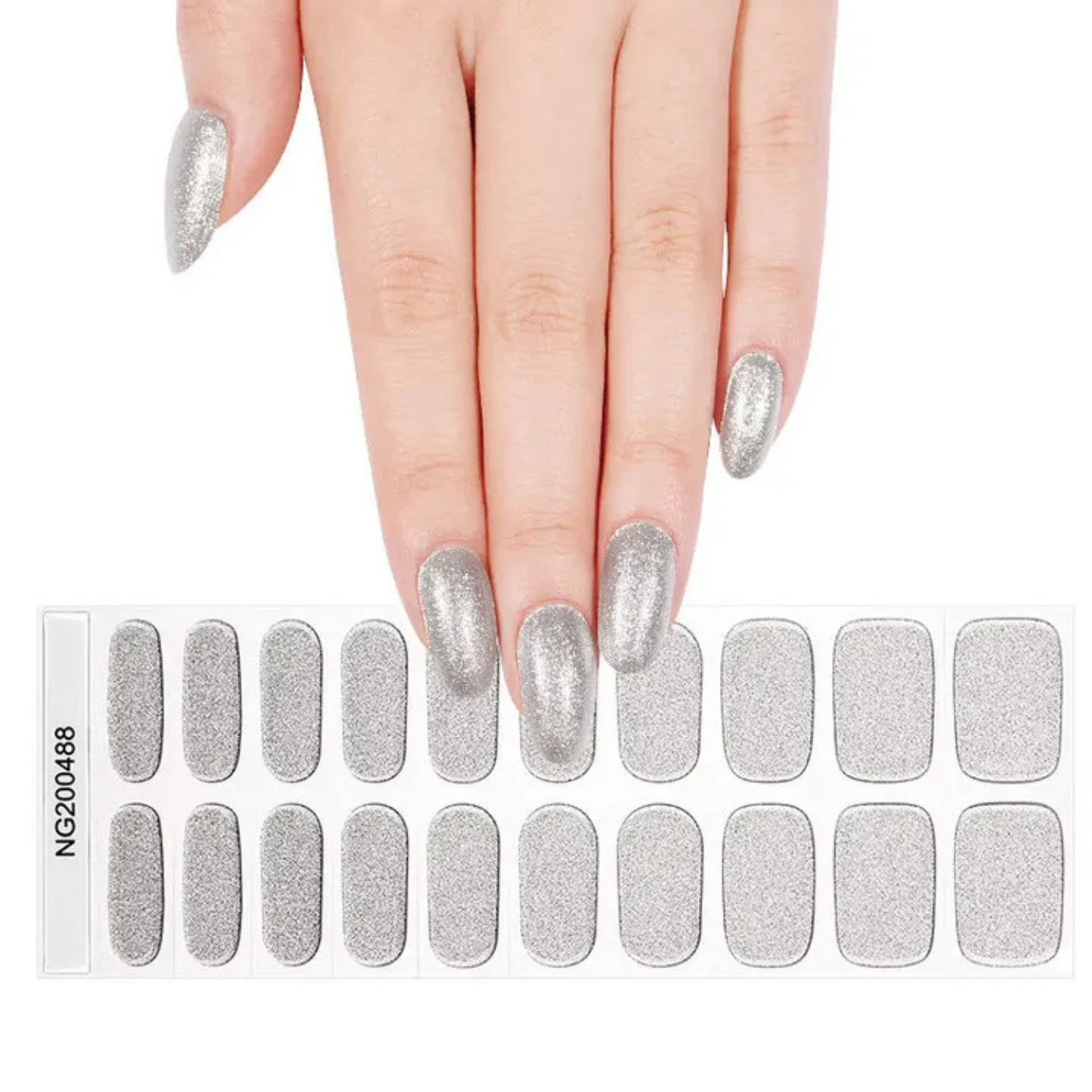 Uñas Gel Semi curado Manicure - Plateadas Metalizadas