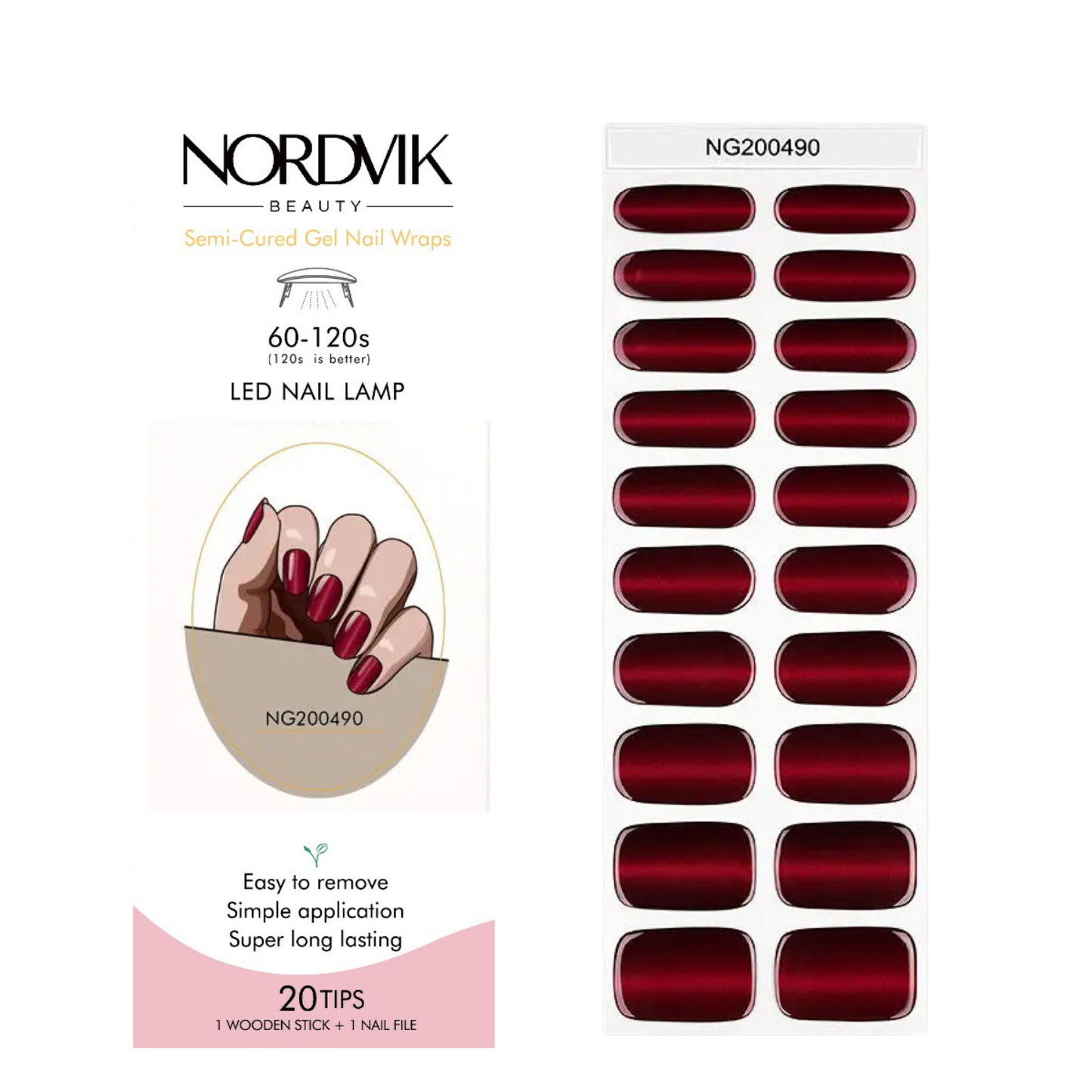 Uñas Gel Semi curado Manicure - Ojo de Gato Vino tinto