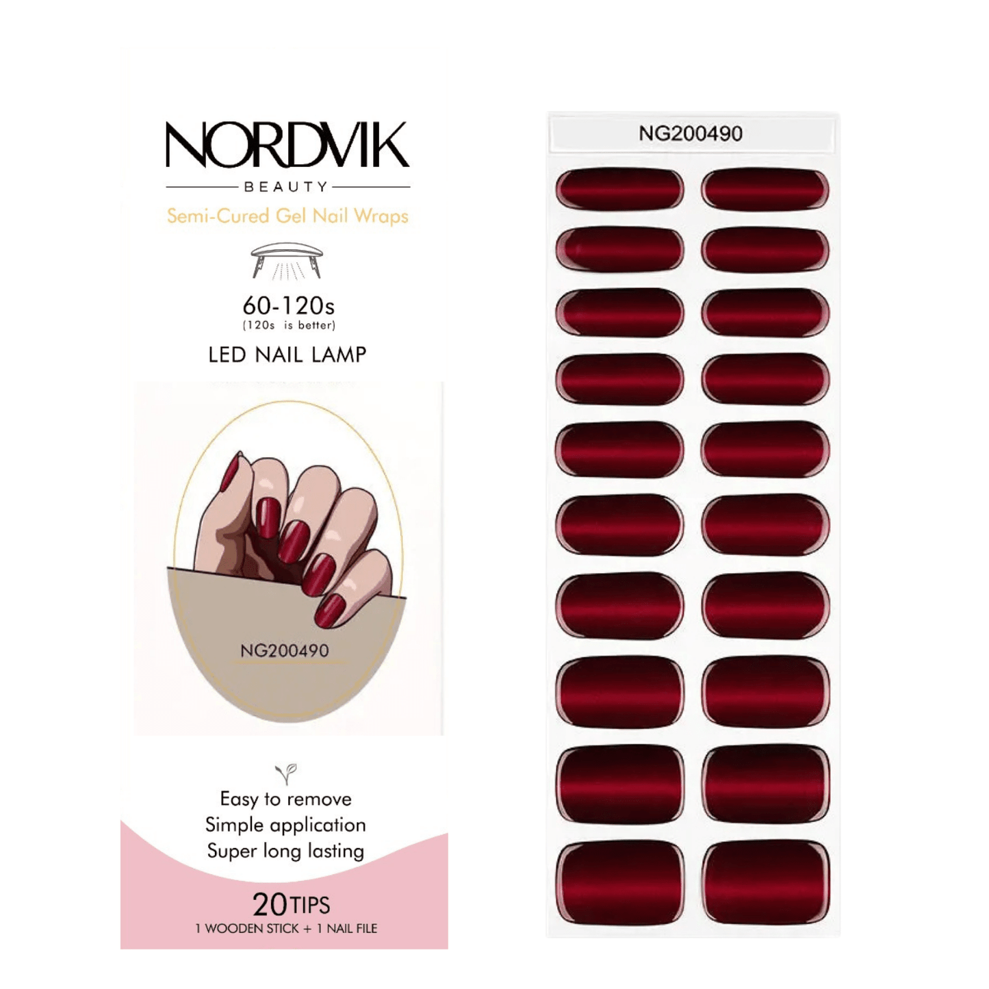 Uñas Gel Semi curado Manicure - Ojo de Gato Vino tinto - Nordvik London