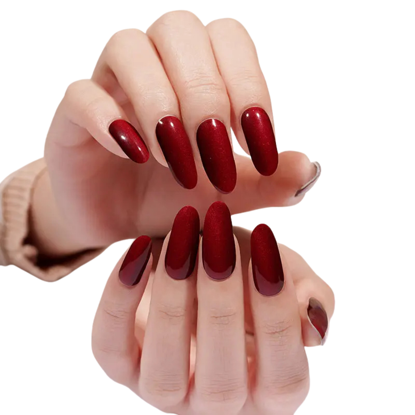Uñas Gel Semi curado Manicure - Ojo de Gato Vino tinto