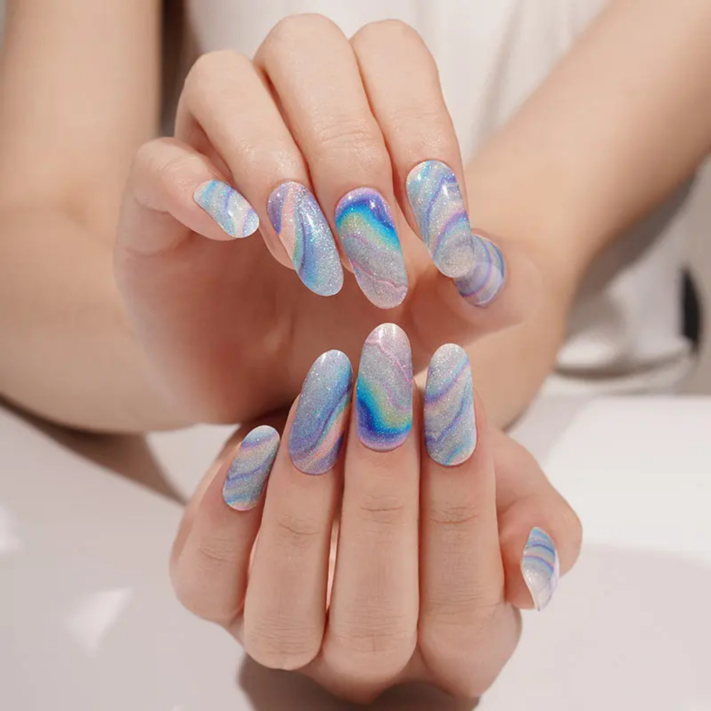 Uñas Gel Semi curado Manicure - Galactico Celeste