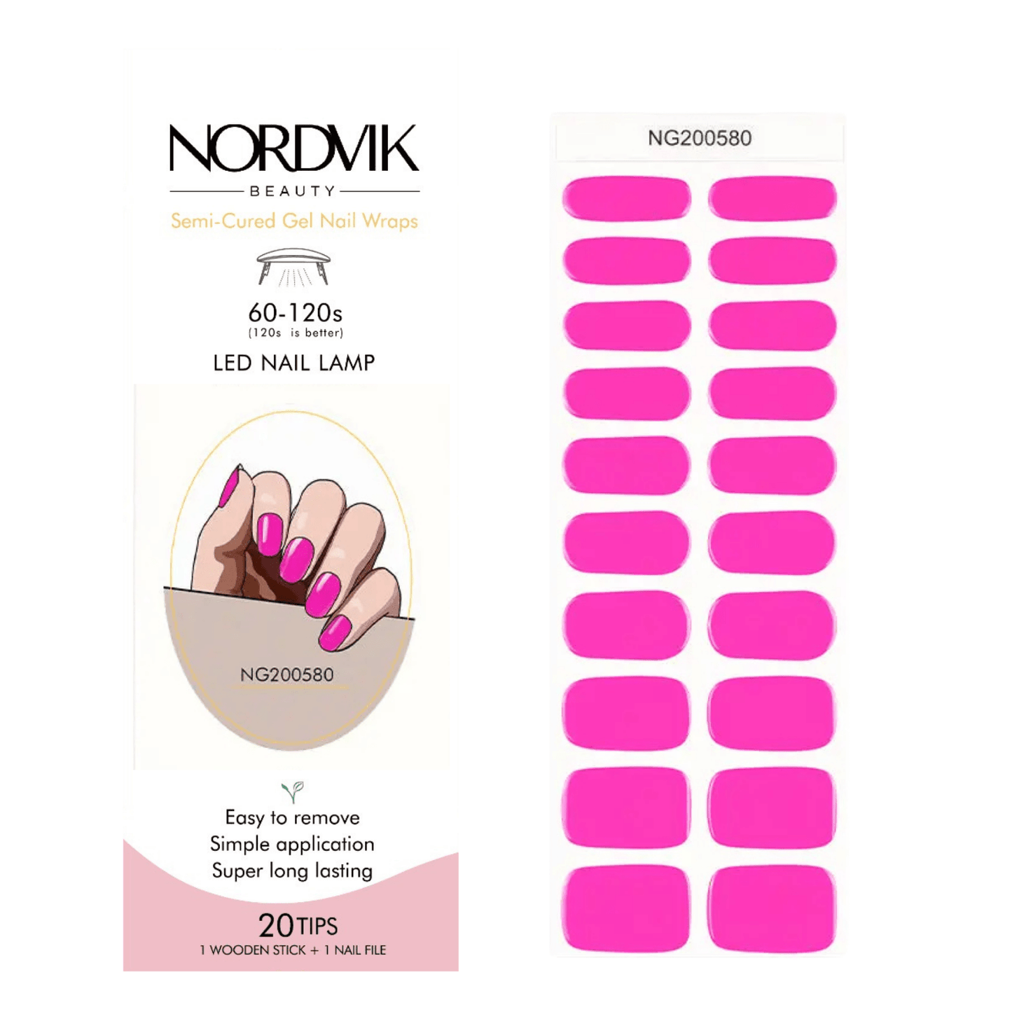 Uñas Gel Semi curado Manicure - Fucsia Solido - Nordvik London