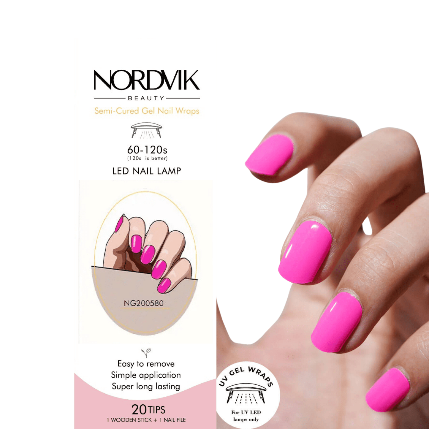 Uñas Gel Semi curado Manicure - Fucsia Solido - Nordvik London