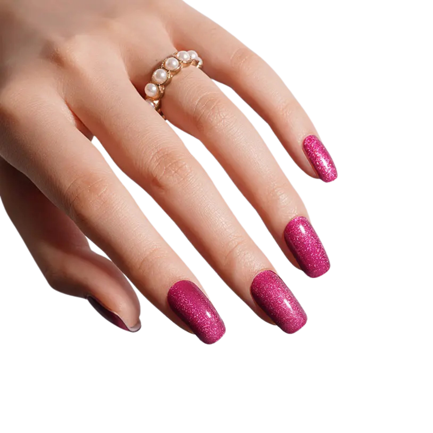 Uñas Gel Semi curado Manicure - Burdeo Metalizado