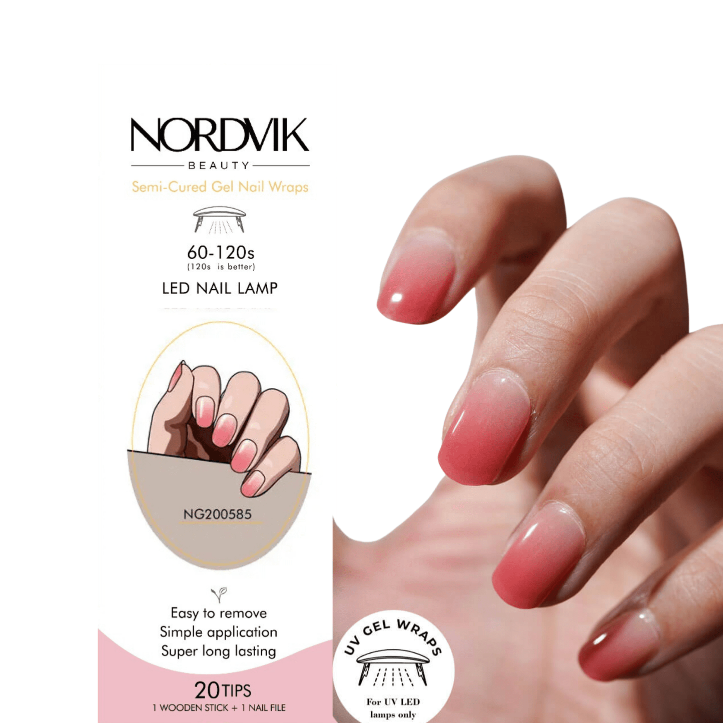 Uñas Gel Semi curado Manicure - Degradé Rosa Pastel - Nordvik London