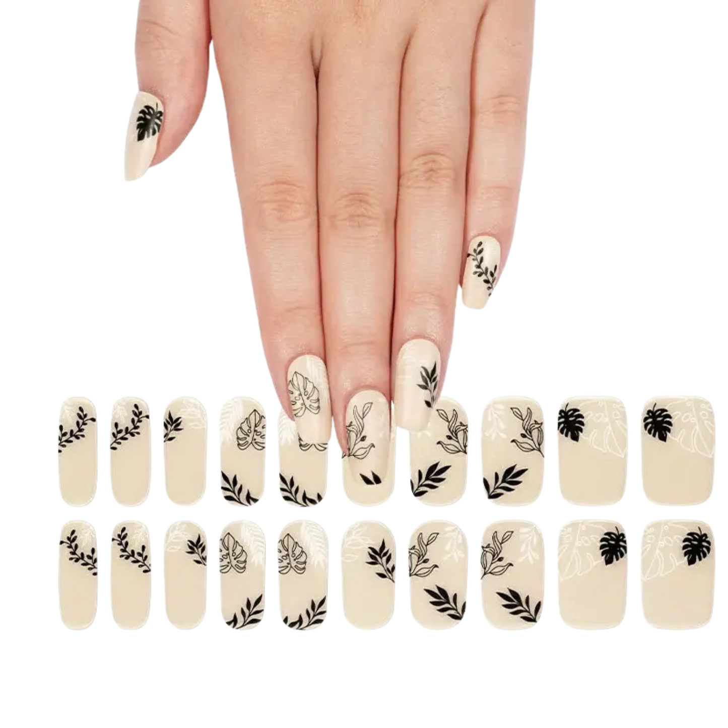 Uñas Gel Semi curado Manicure - Beige Botanico