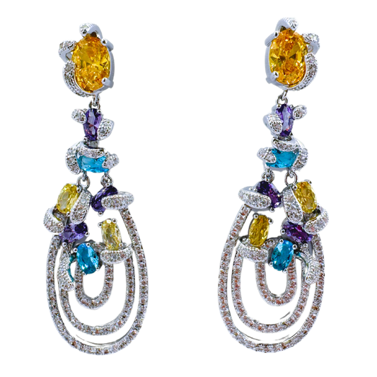 Aros De Fiesta Coloridos - Silver