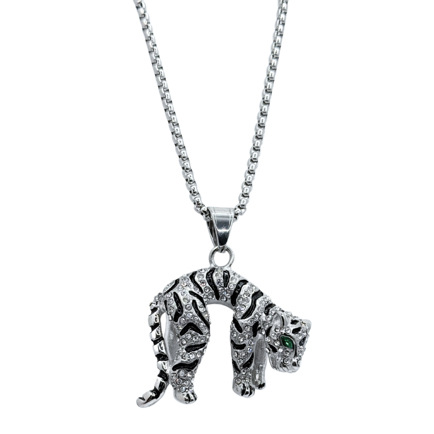 Collar Tigre Blanco - Silver