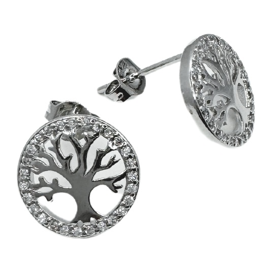 Aros Medalla Árbol De La Vida - Silver