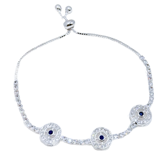 Pulsera Triple Ojo Turco - Silver
