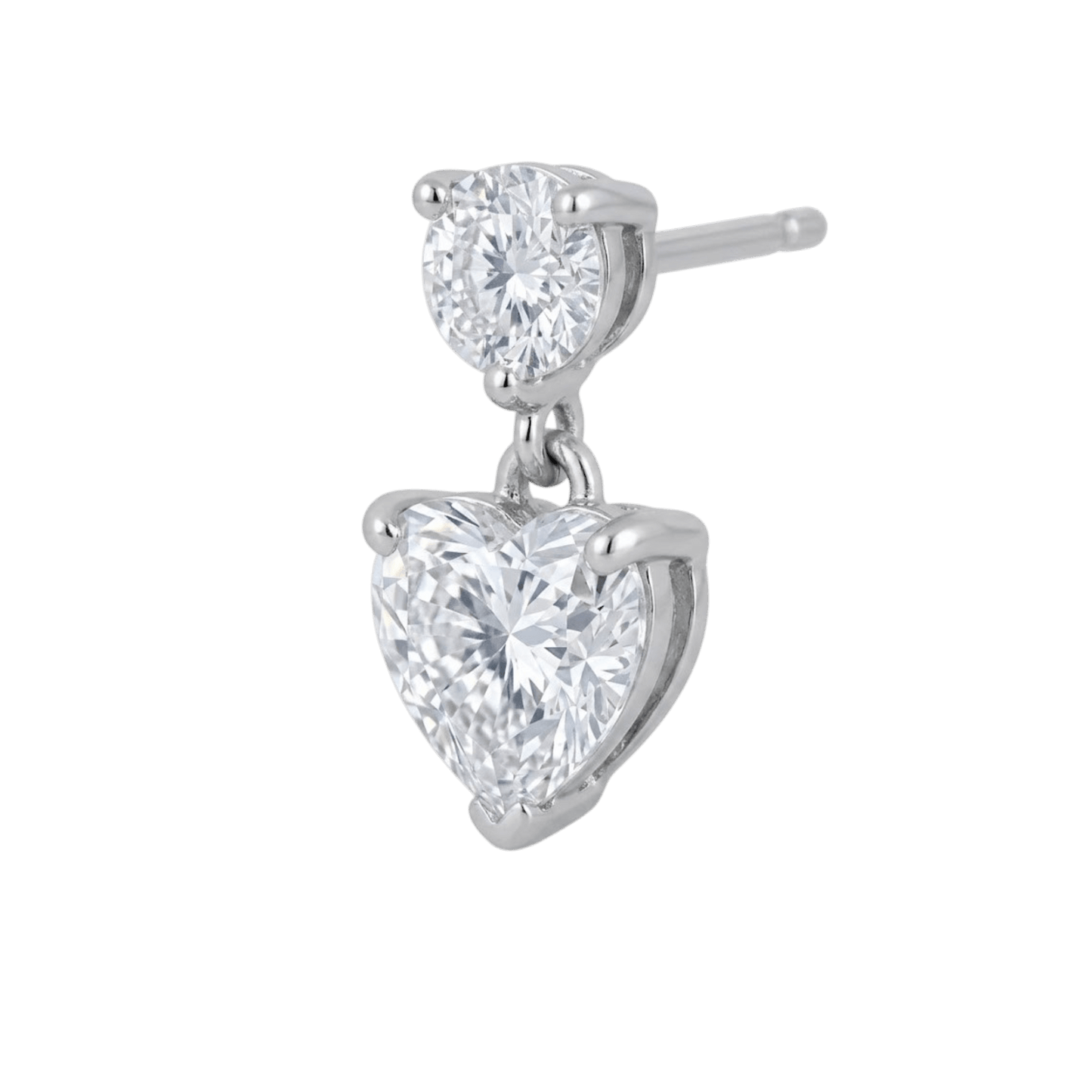 Aros Pegados Corazón Circonita Blanca | Silve - Nordvik London