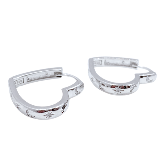 Aros Argolla Corazón - Silver