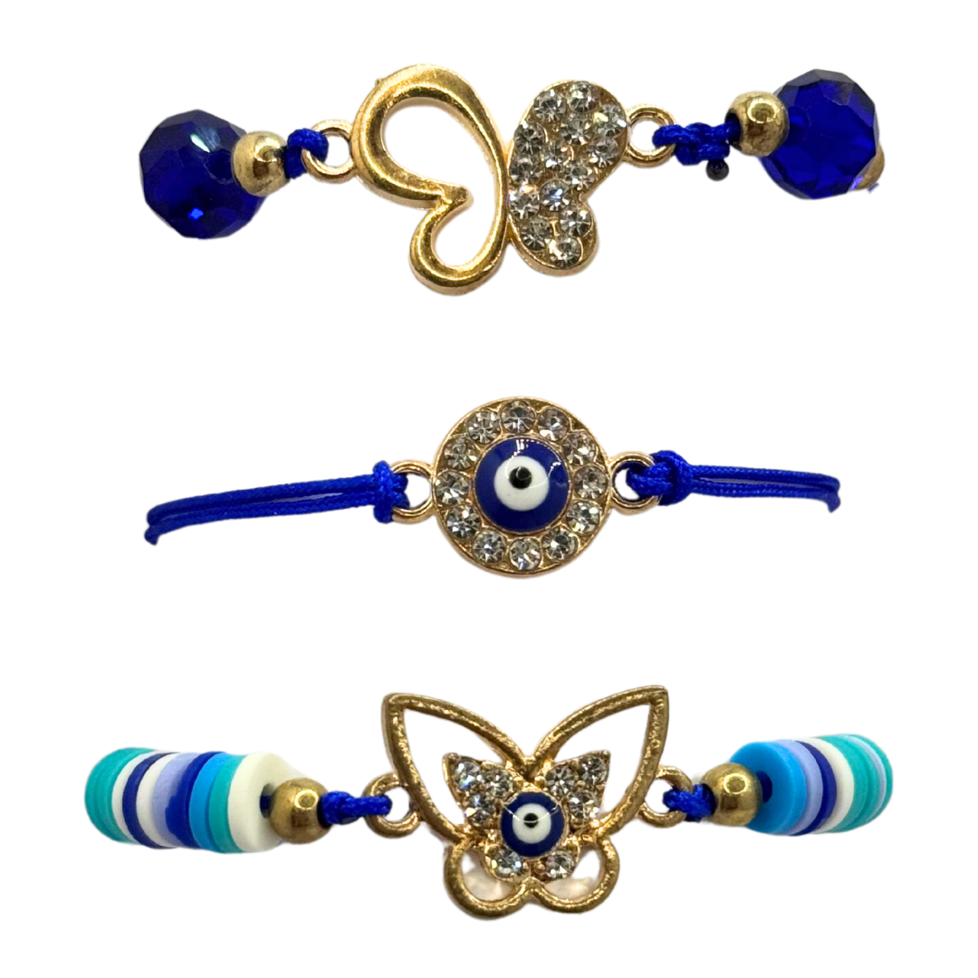 Set Pulseras Ojo Turco y Mariposas - Gold