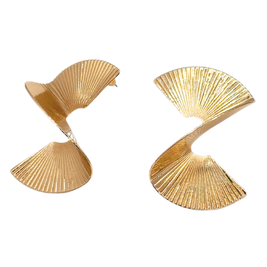 Aros De Fiesta Espiral Retro - Gold