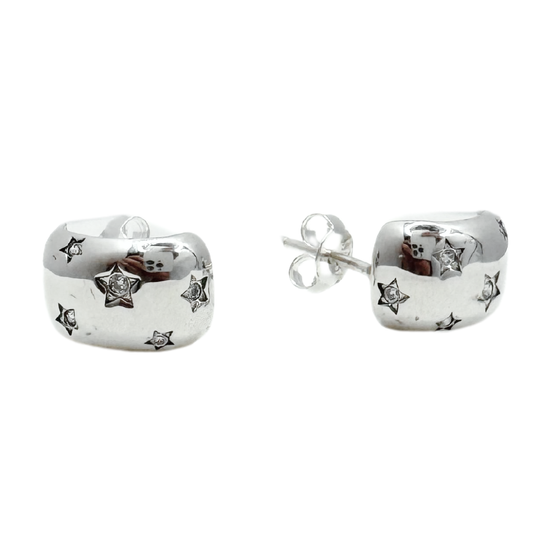 Aros Estrellas Pavé - Silver