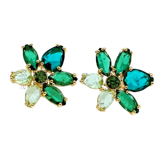 Aros Flor Esmeralda - Gold