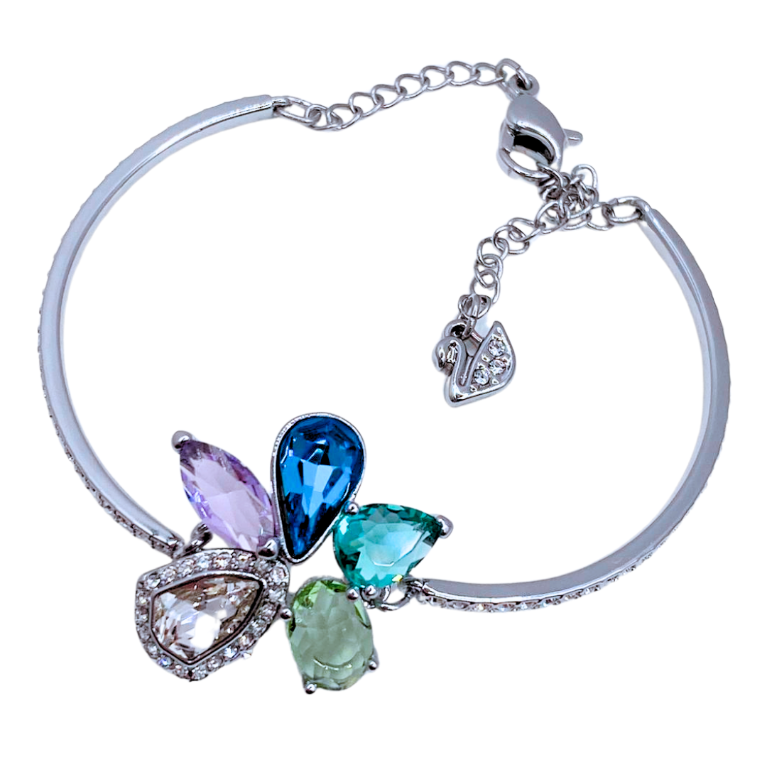 Pulsera Flor de Colores - Silver
