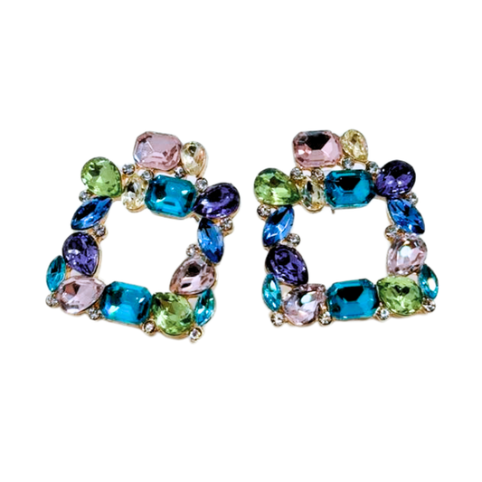 Aros Fiesta Cuadrados - Gold