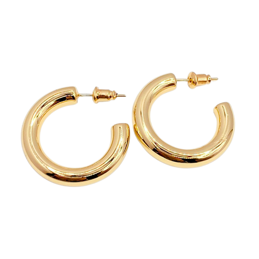 Argollas Tubo 30mm - Gold