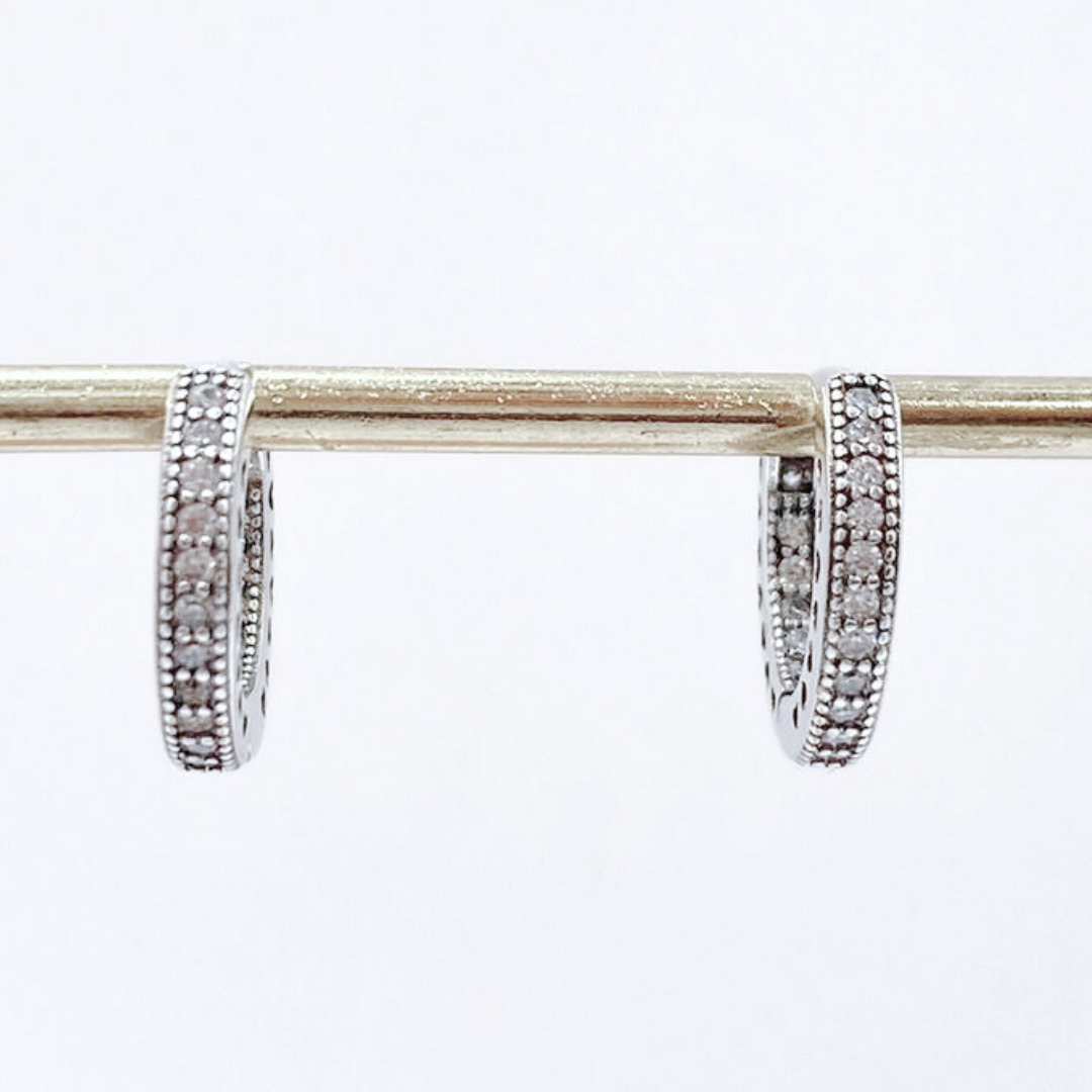 Argollas Cintillo Pavé - Silver