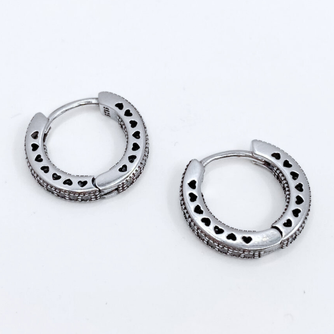 Argollas Cintillo Pavé - Silver