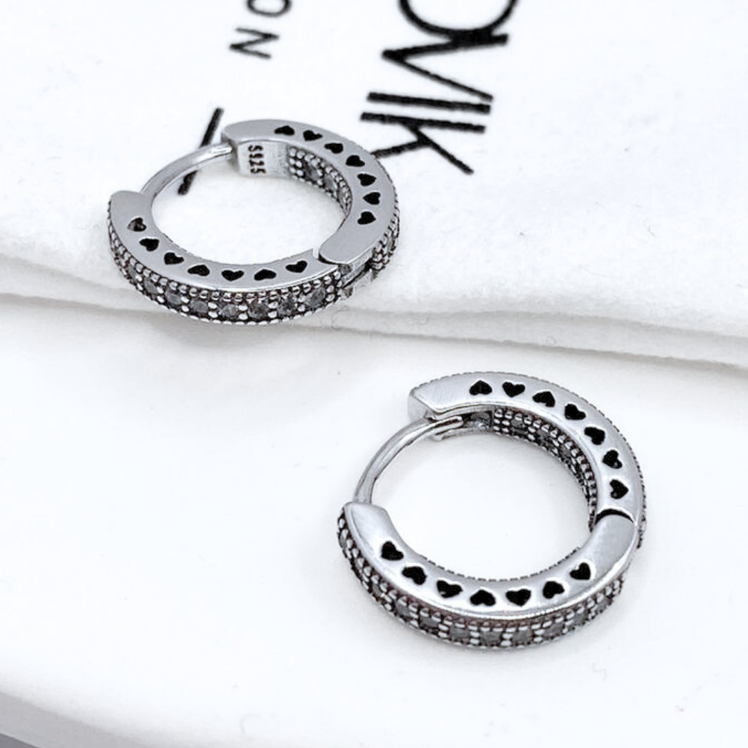 Argollas Cintillo Pavé - Silver