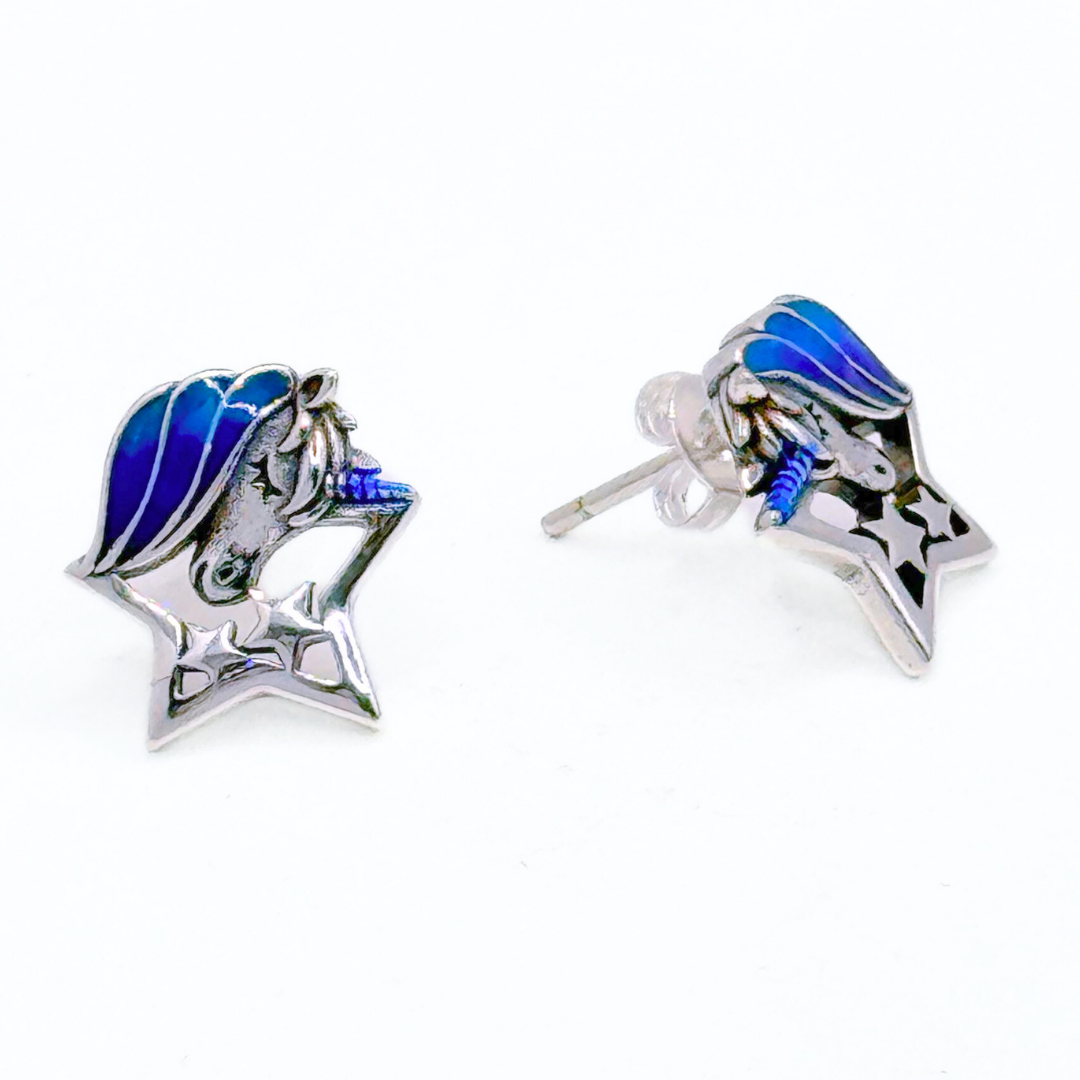 Aros Unicornio y Estrella - Silver