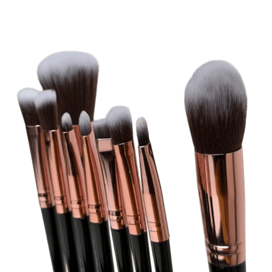 Set 10 Brochas Pinceles Maquillaje Profesional + Estuche Negro - Nordvik London