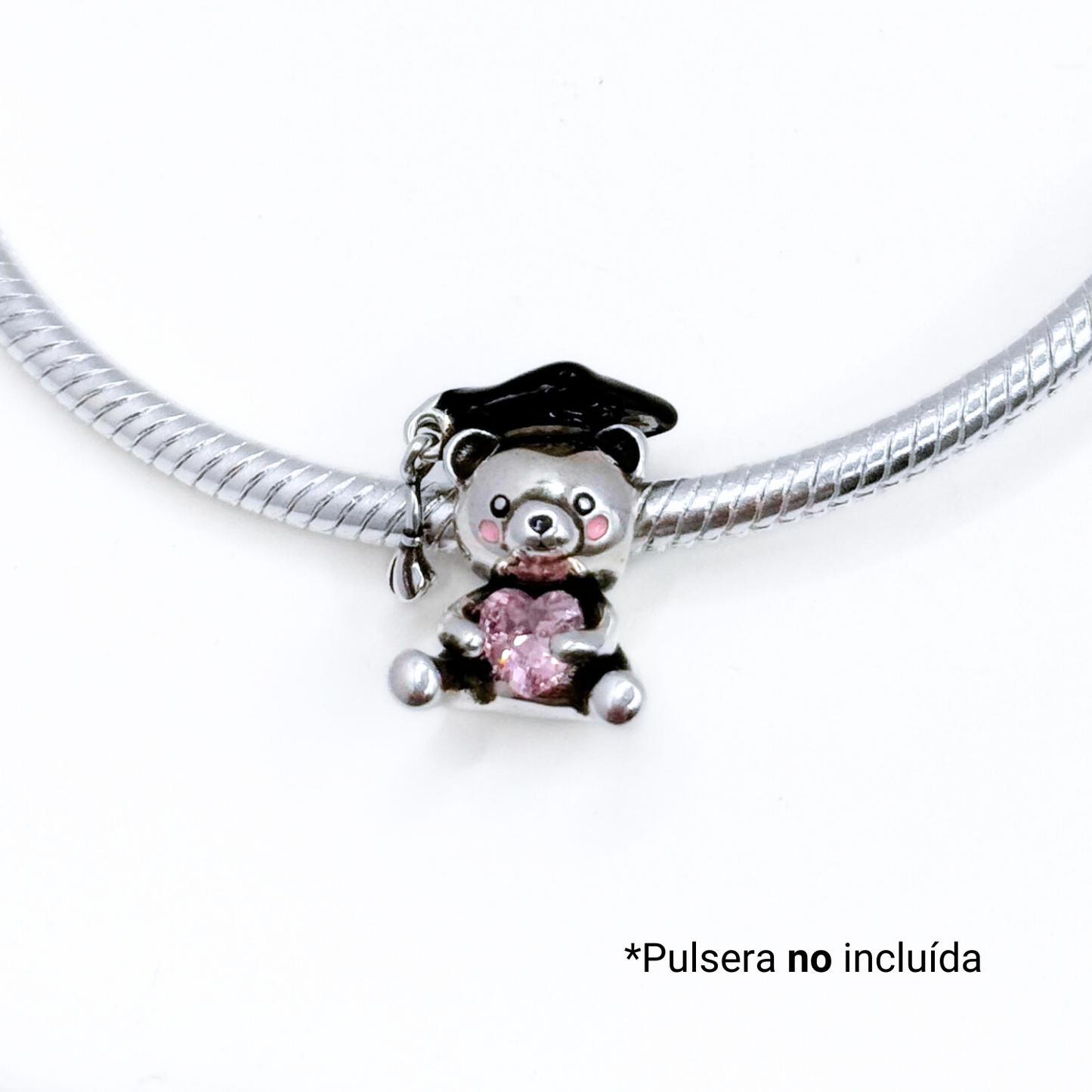 Charm Oso Graduado - Silver