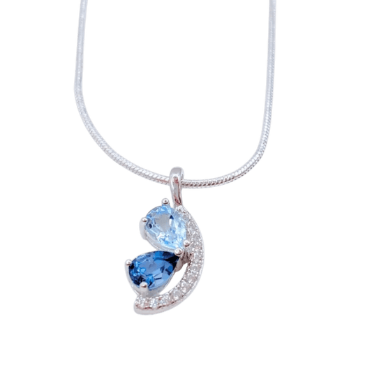 Collar Topacio Azul y Aguamarina - Silve