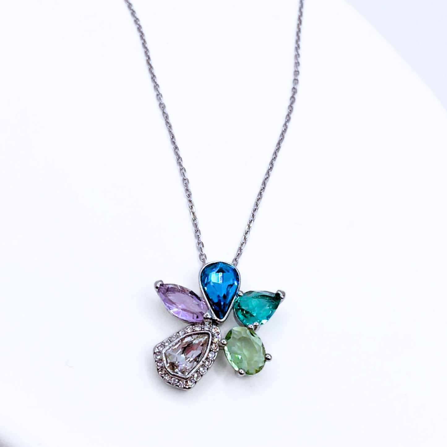Collar Flor Cristral Austriaco - Silver