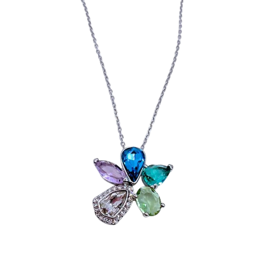 Collar Flor Cristal Austriaco Silver Colores Vibrantes 🌸✨ - Nordvik London